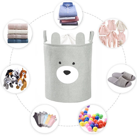 Cos pliabil pentru depozitare jucarii cu snur, 63L, Bear, Sipo 614315