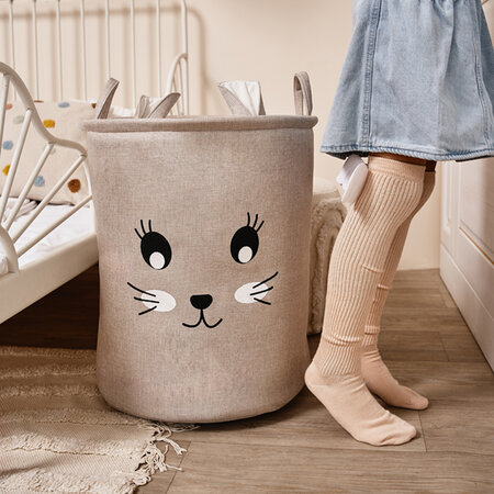 Cos pliabil pentru depozitare jucarii cu snur, 63L, Rabbit, Sipo 614405