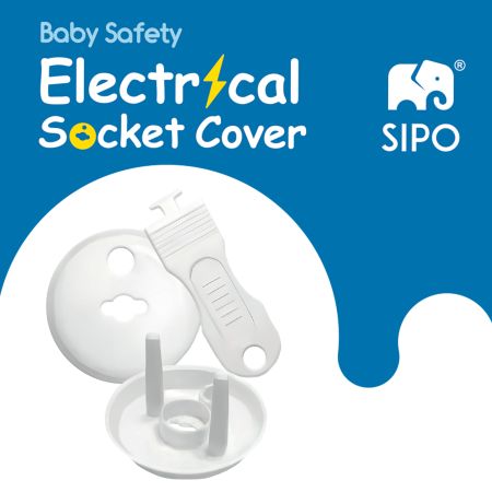 Set 12 capace de protectie pentru prize cu doua cheite, Alb, Sipo 614645