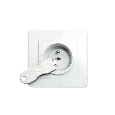 Set 12 capace de protectie pentru prize cu doua cheite, Alb, Sipo 614653