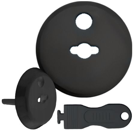 Set 12 capace de protectie pentru prize cu doua cheite, Negru, Sipo 614527