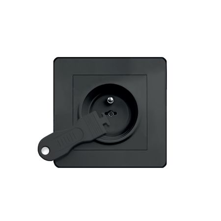 Set 12 capace de protectie pentru prize cu doua cheite, Negru, Sipo 614523