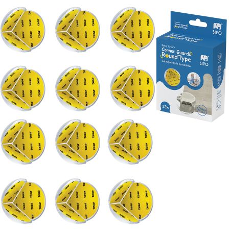 Set 12 coltare din silicon cu forma rotunjita, 32 x 32 mm, Sipo 614587