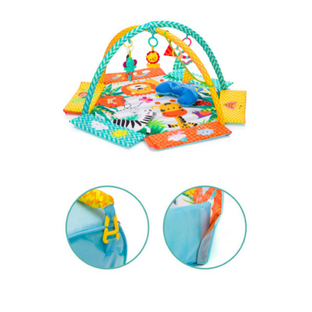 Covoras de joaca cu activitati Jungla, 120x120 cm, Fillikid 454267