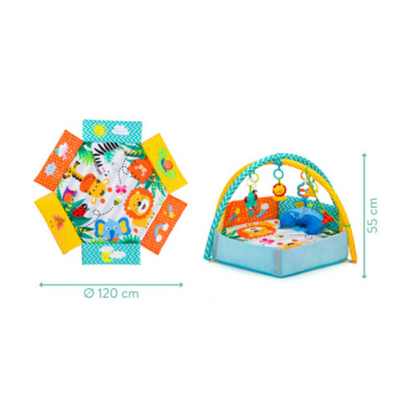 Covoras de joaca cu activitati Jungla, 120x120 cm, Fillikid 454260