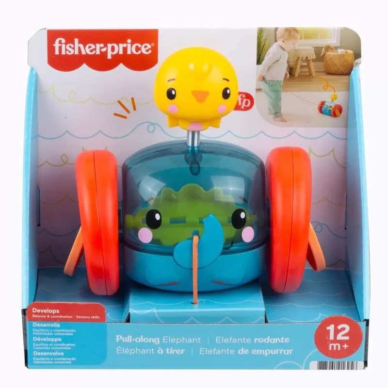 Jucarie de tras Elefantel, +12 luni, Fisher Price