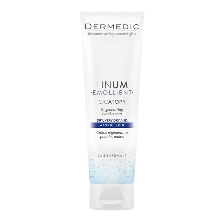 Crema regeneranta pentru maini Linum Emolient, 115 ml, Dermedic