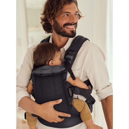 Marsupiu anatomic pentru copii Harmony, 3D Mesh, 0-3 ani, Anthracite, BabyBjorn 584236