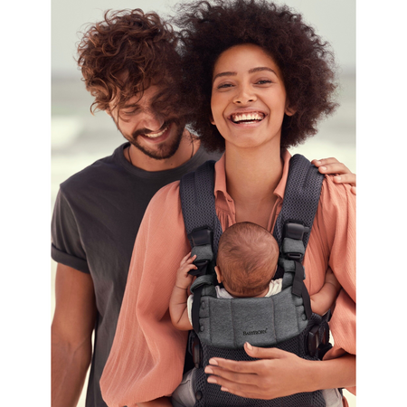 Marsupiu anatomic pentru copii Harmony, 3D Mesh, 0-3 ani, Anthracite, BabyBjorn 584237