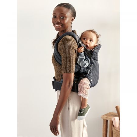 Marsupiu anatomic pentru copii Harmony, 3D Mesh, 0-3 ani, Anthracite, BabyBjorn 584233