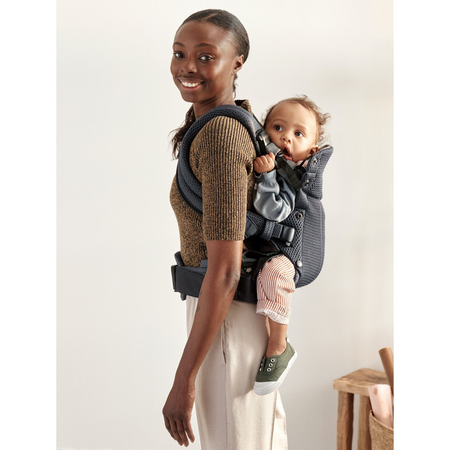 Marsupiu anatomic pentru copii Harmony, 3D Mesh, 0-3 ani, Anthracite, BabyBjorn 584233