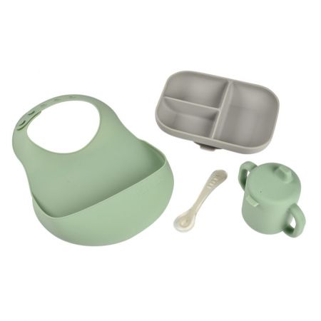 BEABA B913556 SET DE MASA SILICON ESSENTIALS GREY/SAGE GREEN