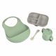 Set de masa din silicon Essentials, Grey/ Sage Green, 4 piese, Beaba 584194