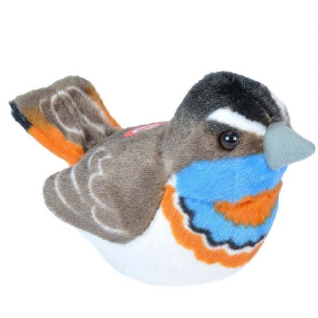 Jucarie de plus Pasare cu sunete, 17 cm, Privighetoare Gusa Vanata, Wild Republic 584613