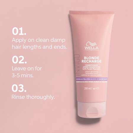 Balsam cu pigment violet pentru neutralizarea tonurilor de galben Invigo Blonde Recharge, 200 ml, Wella Professionals 585028