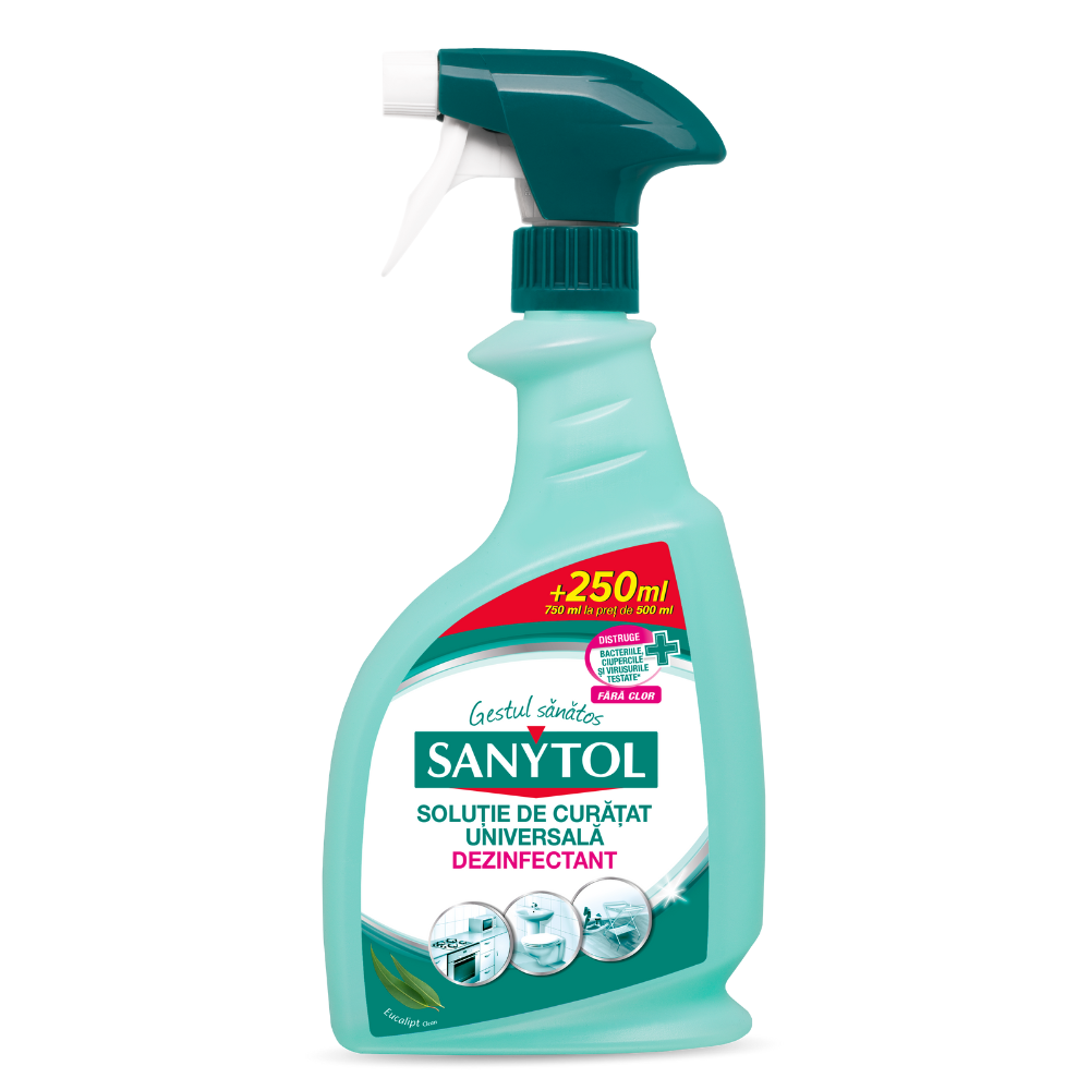 Solutie de curatat universala Dezinfectant, Eucalipt, 500+250 ml, Sanytol