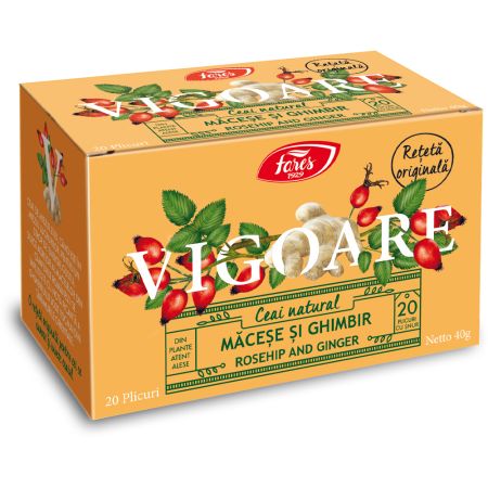 Ceai din macese si ghimbir Vigoare, 20 plicuri, Fares