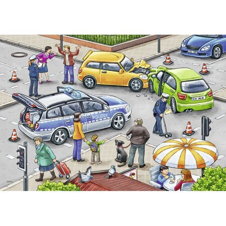 Puzzle Echipaj de Politie, 3 ani+,2 x 12 piese, Ravensburger 585707