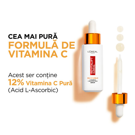 Ser pentru fata cu Vitamina C Revitalift Clinical, 30 ml, Loreal 585811