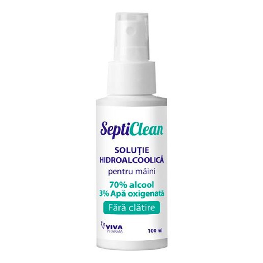 Solutie Hidroalcoolica cu Apa Oxigenata, 100 ml, Septiclean