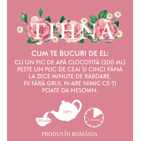 Ceai cu musetel si trandafir Tihna, 20 plicuri, Fares 722014