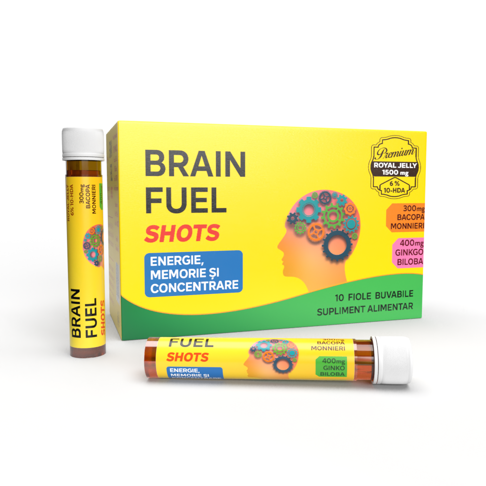 Royal Brain Fuel Shots, 10 fiole buvabile, Justin Pharma