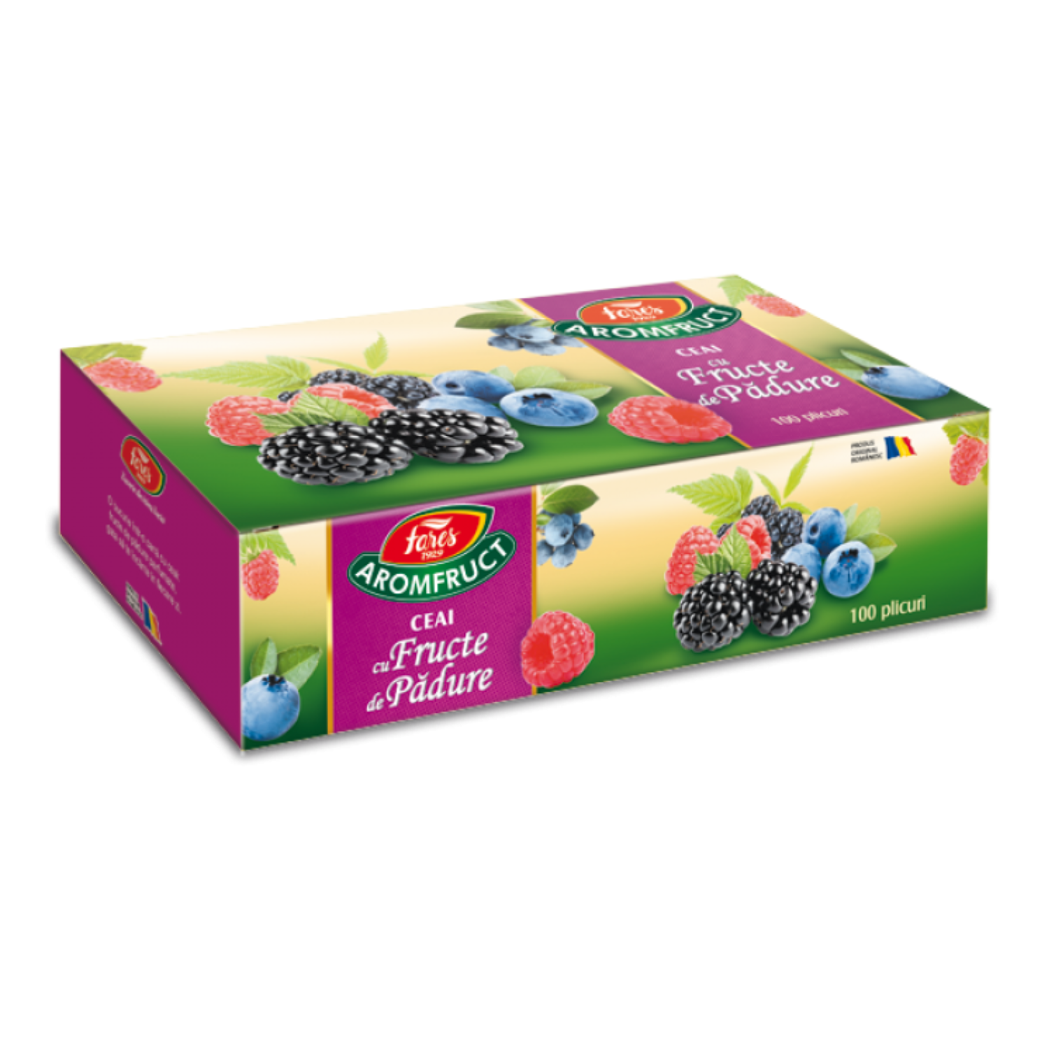 Ceai cu fructe de padure Aromfruct, 100 plicuri, Fares