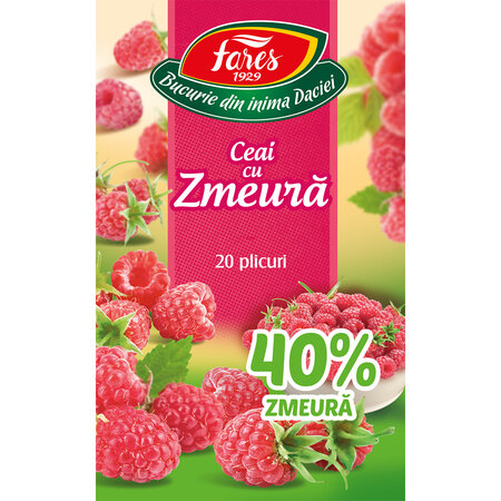 Ceai cu zmeura 40%, 20 plicuri, Fares 722237