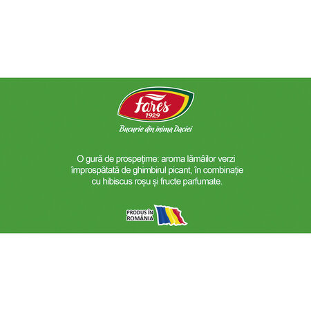 Ceai cu ghimbir si lamai verzi Aromfruct, 100 plicuri, Fares 722053