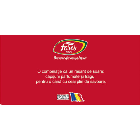 Ceai cu capsune si fragi Aromfruct, 100 plicuri, Fares 721886