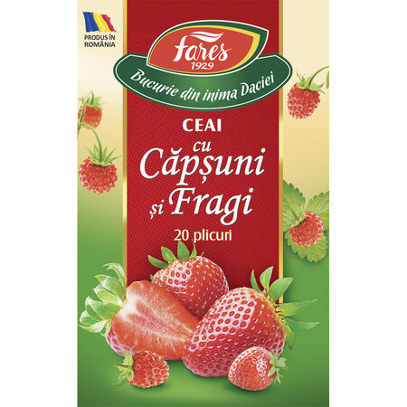 Ceai cu capsune si fragi, 20 plicuri, Fares 718128