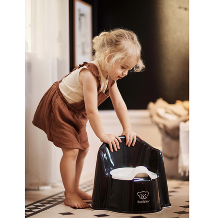 Olita cu protectie spate Potty Chair, Black-White, BabyBjorn 586133