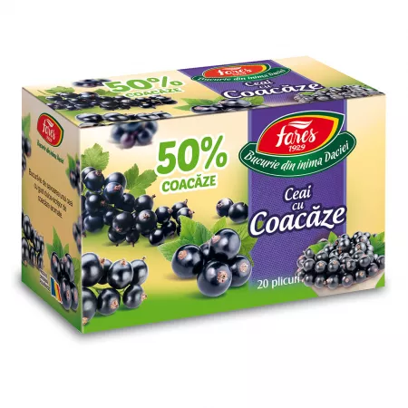 Ceai cu 50% coacaze, 20 plicuri, Fares