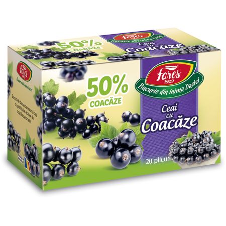 Ceai cu 50% coacaze, 20 plicuri, Fares
