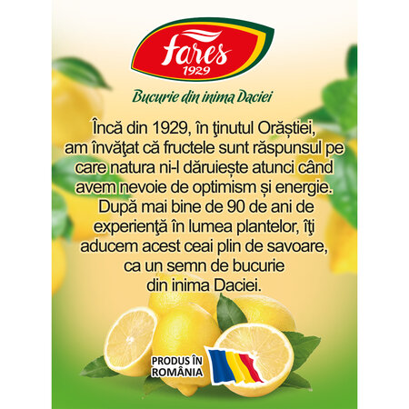 Ceai cu lamaie 40%, 20 plicuri, Fares 722276