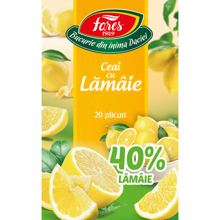 Ceai cu lamaie 40%, 20 plicuri, Fares 722277