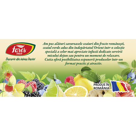 Selectie cu ceai de fructe si ceai verde Aromafruct, 120 plicuri, Fares 720711