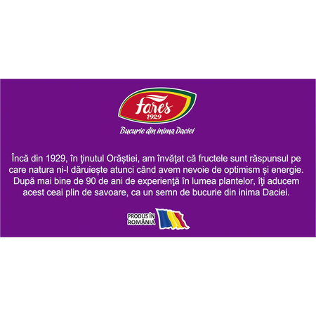 Ceai cu merisoare si afine Aromfruct, 100 plicuri, Fares 722385