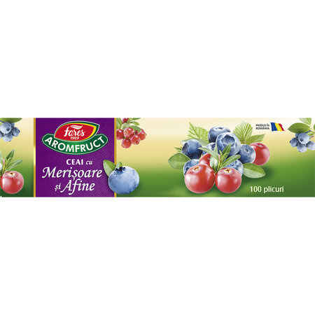 Ceai cu merisoare si afine Aromfruct, 100 plicuri, Fares 722386