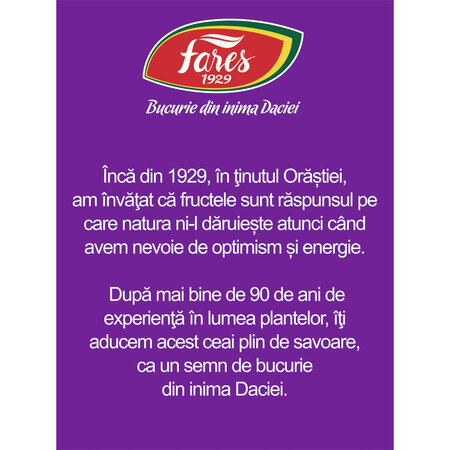 Ceai cu merisoare si afine, 20 plicuri, Fares 721597