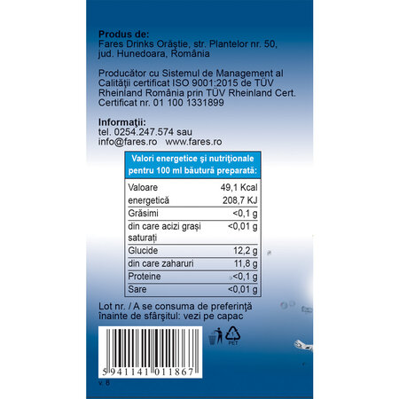 Sirop cu afine si coacaze, 700 ml, Fares 722000