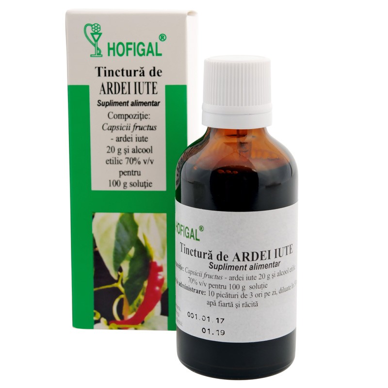 Tinctura de Ardei Iute, 50 ml, Hofigal