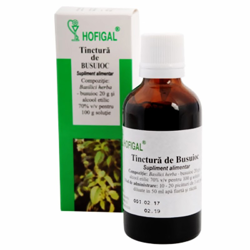 Tinctura de busuioc, 50 ml, Hofigal