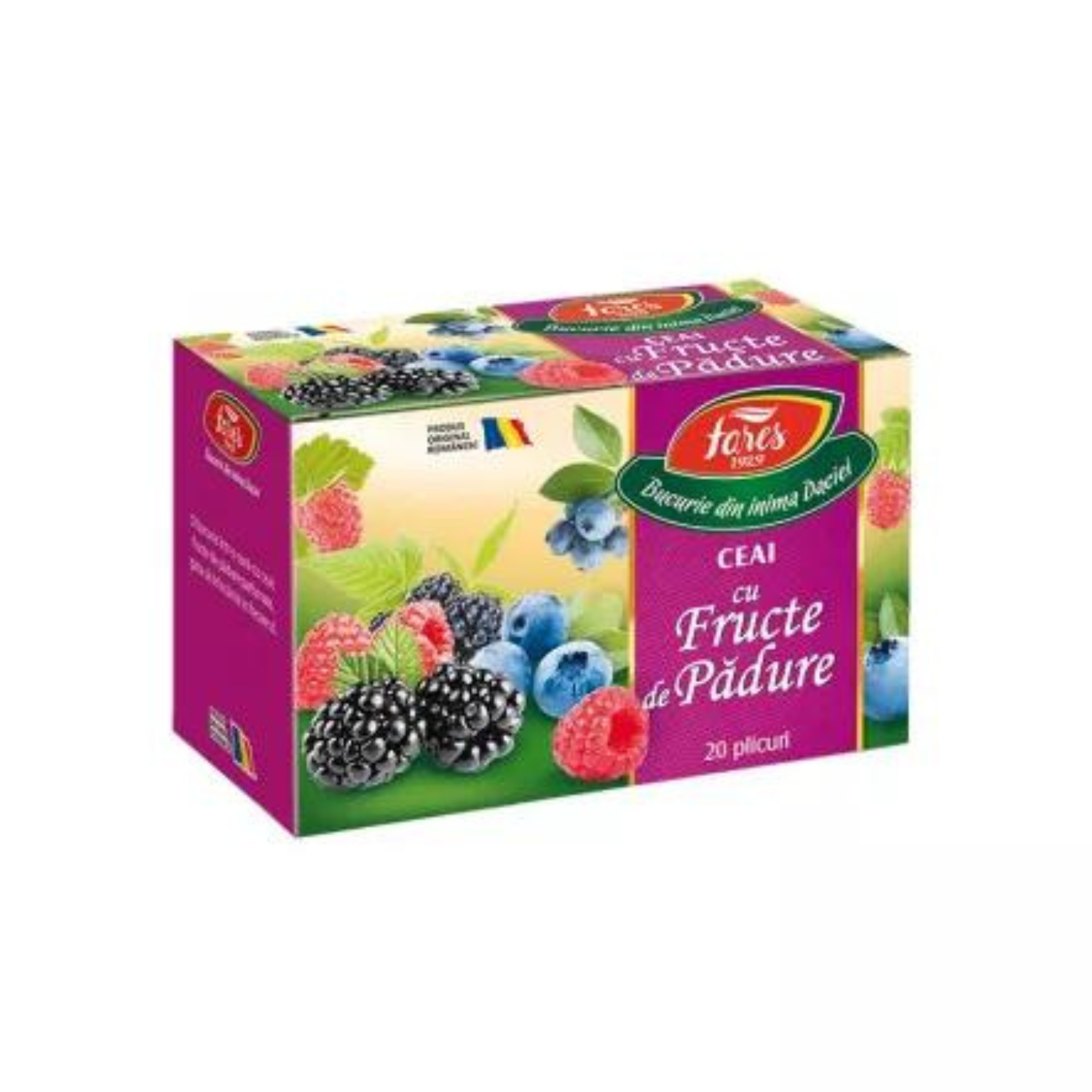 Ceai cu fructe de padure Aromfruct, 20 plicuri, Fares