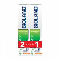 Pachet Vitamina C 1000mg, 20 + 20 comprimate efervescente, Bioland