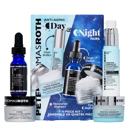 Kit pentru calatorii Day & Night Power Pairs, 4 bucati, Peter Thomas Roth