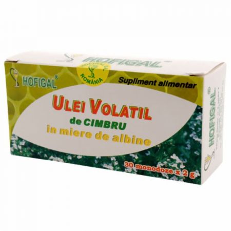 Ulei volatil de cimbru cu miere de albine, 30 monodoze, Hofigal