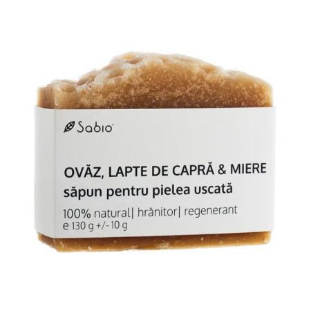 Sapun cu ovaz, lapte de capra si miere, 130 g, Sabio