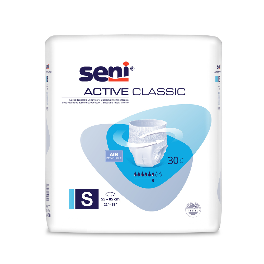 Chilot elastic absorbant Active Classic, Small, 55 - 85 cm, 30 bucati, Seni