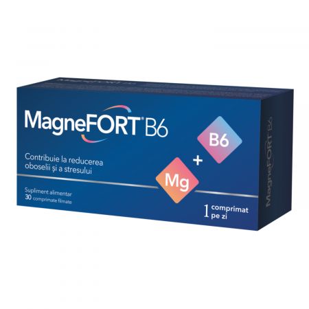 BIOFARM MAGNEFORT MAGNEZIU FORTE CU VITAMINA B6 30 DRAJEURI